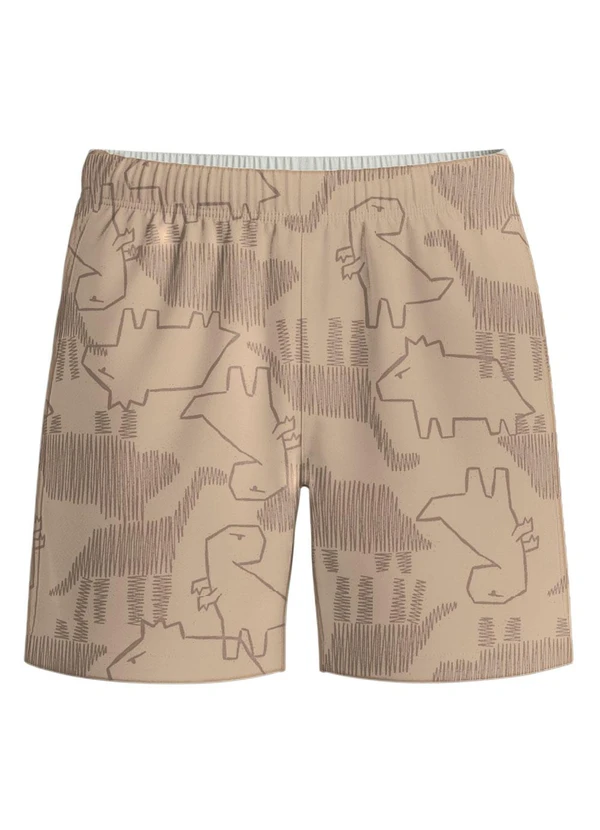 Malwee Kids - Bermuda Dinossauros em Microfibra Bege 3