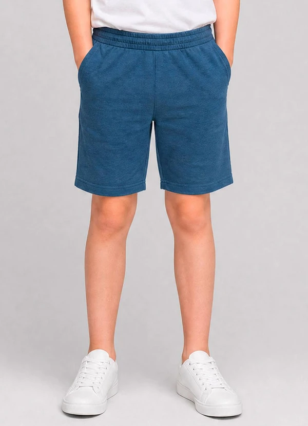 Marlan - Bermuda em Algodão com Bolsos Azul