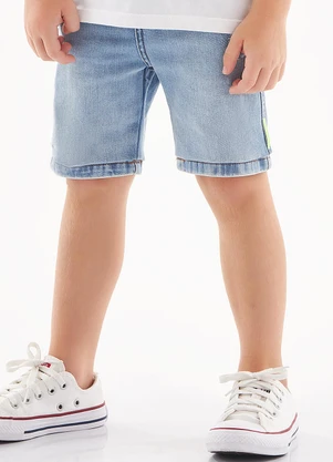Up Baby - Bermuda em Jeans Infantil Masculina Azul - UP BABY
