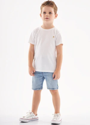 Up Baby - Bermuda em Jeans Infantil Masculina Azul - UP BABY