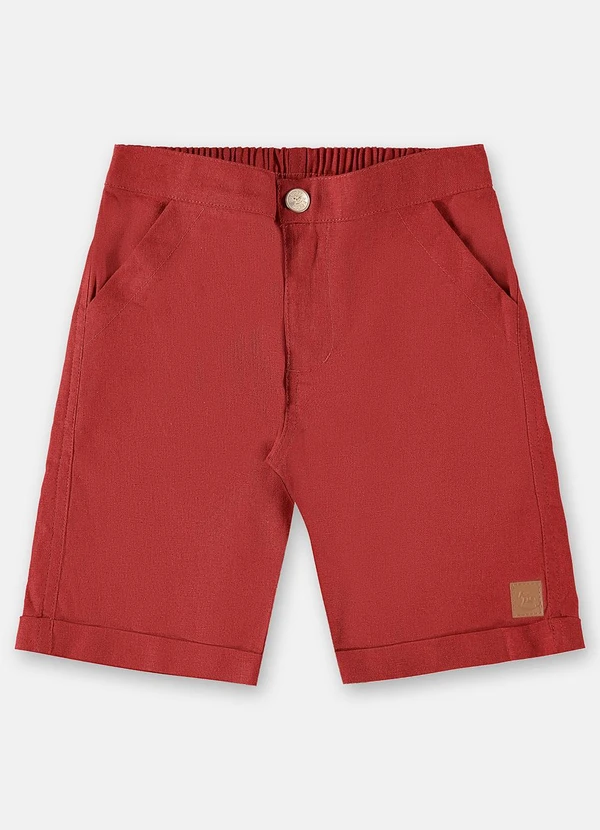 Up Baby - Bermuda em Linho para Menino Vermelho