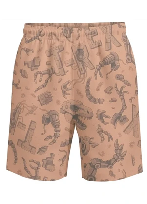 Malwee Kids - Bermuda em Microfibra Estampada Bege - MALWEE KIDS