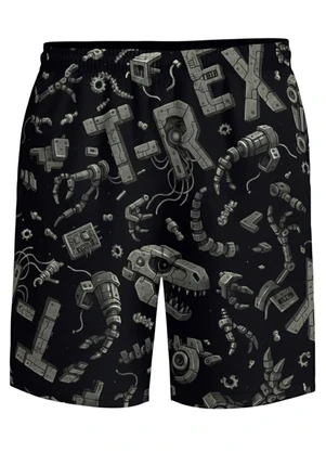 Malwee Kids - Bermuda em Microfibra Estampada Preto - MALWEE KIDS