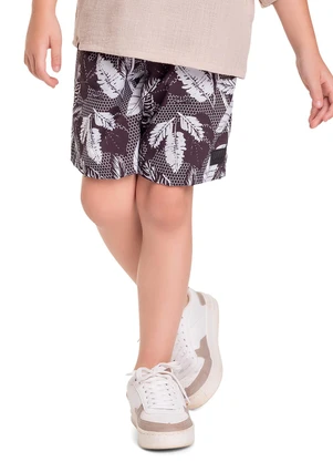 Quimby - Bermuda em Microfibra Menino Preto - QUIMBY