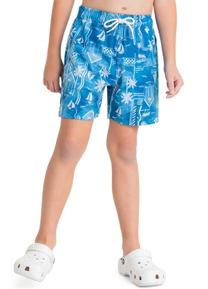 Quimby - Bermuda em Microfibra para Menino Azul - QUIMBY