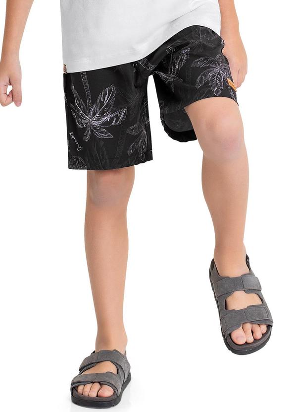 Quimby - Bermuda em Microfibra para Menino Preto