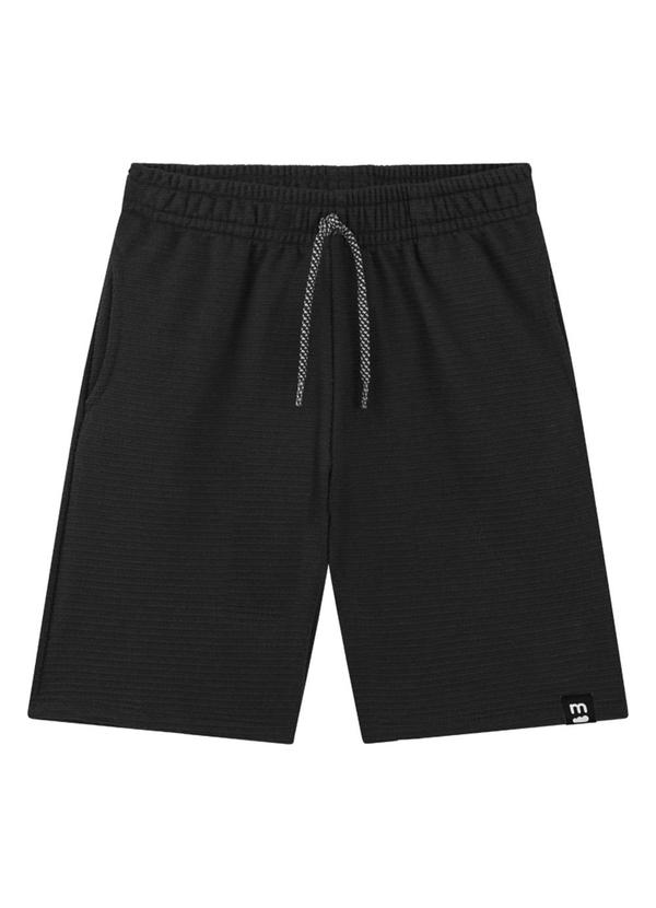 Marlan - Bermuda em Moletinho Listras Relevo Preto