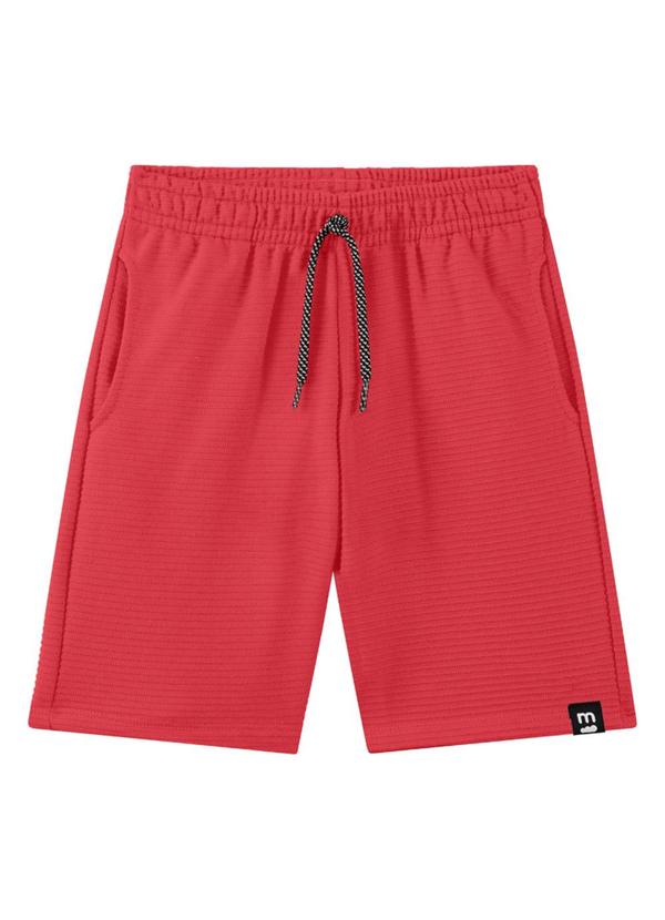 Marlan - Bermuda em Moletinho Listras Relevo Vermelho