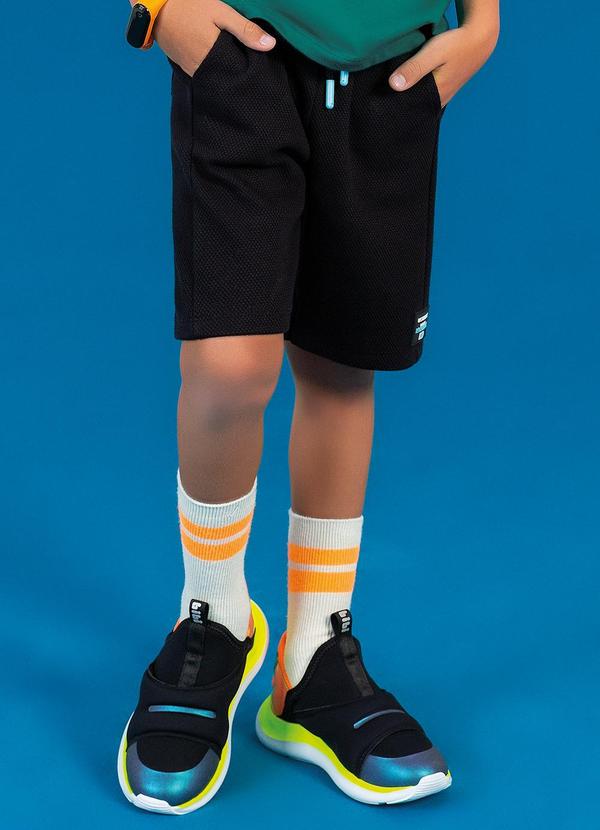 Cativa Kids - Bermuda em Moletom Preto