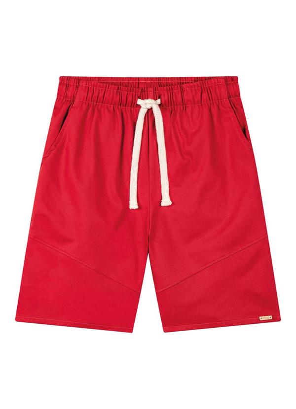 Ioluig - Bermuda em Sarja com Elastano Vermelho