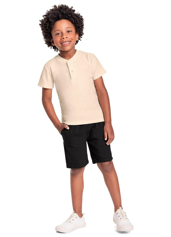 Quimby - Bermuda em Sarja para Menino Cinza 2