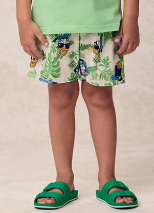 Youccie - Bermuda em Tactel Sport do Donald Duck Bege - YOUCCIE