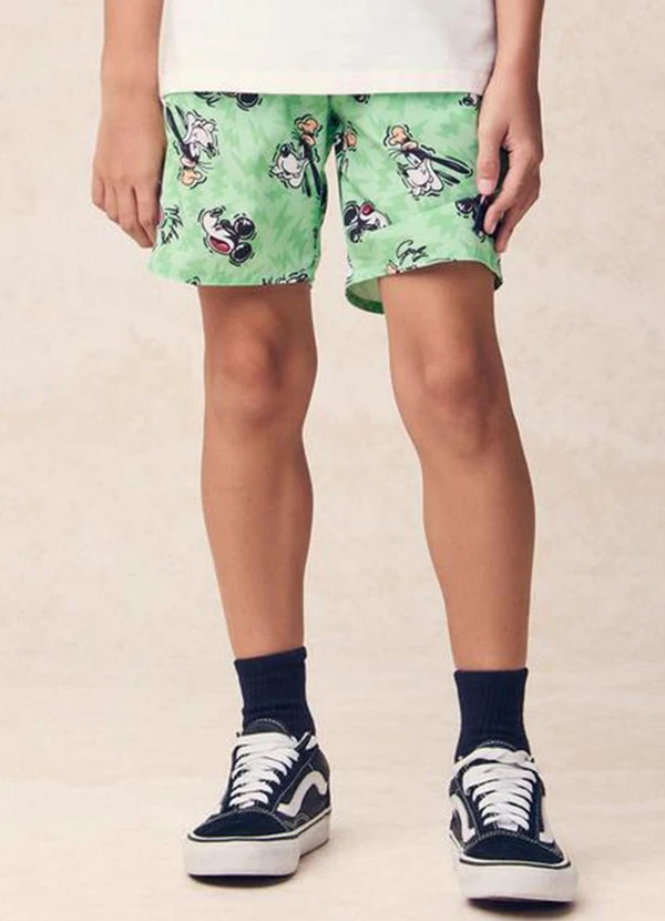 Youccie - Bermuda em Tactel Sport do Mickey Verde