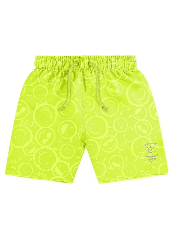 Quimby - Bermuda Emoji Menino de Microfibra Verde