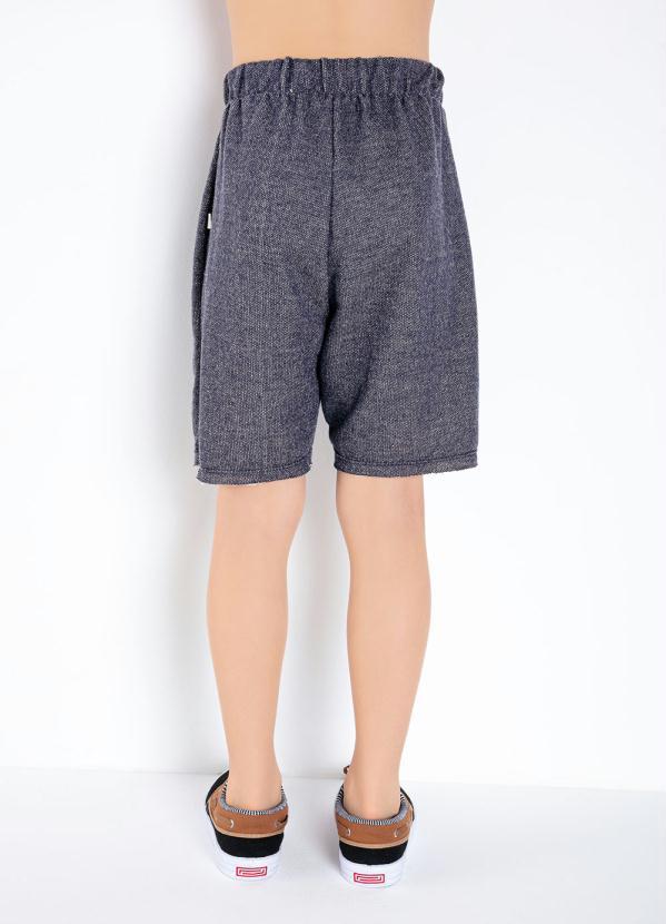 Outlet - Bermuda Infantil Azul com Bolso Canguru 2