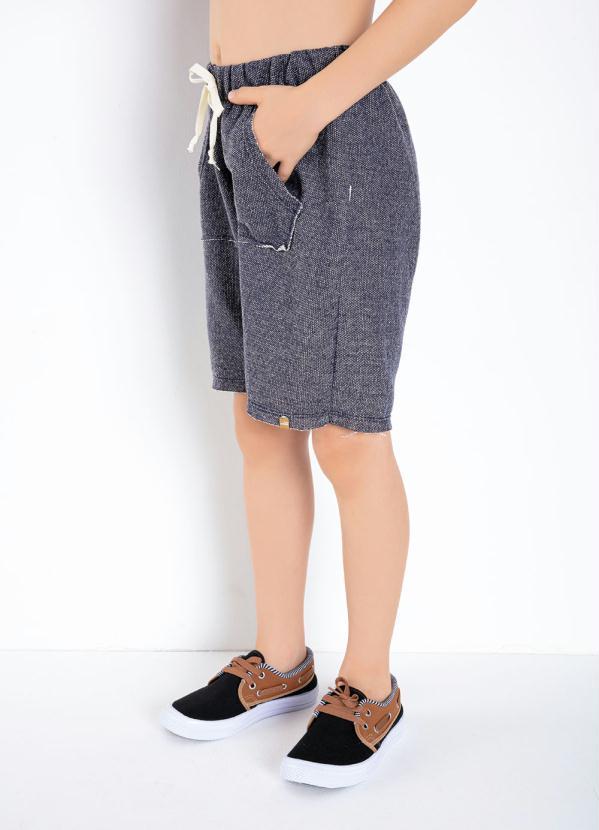 Outlet - Bermuda Infantil Azul com Bolso Canguru 3