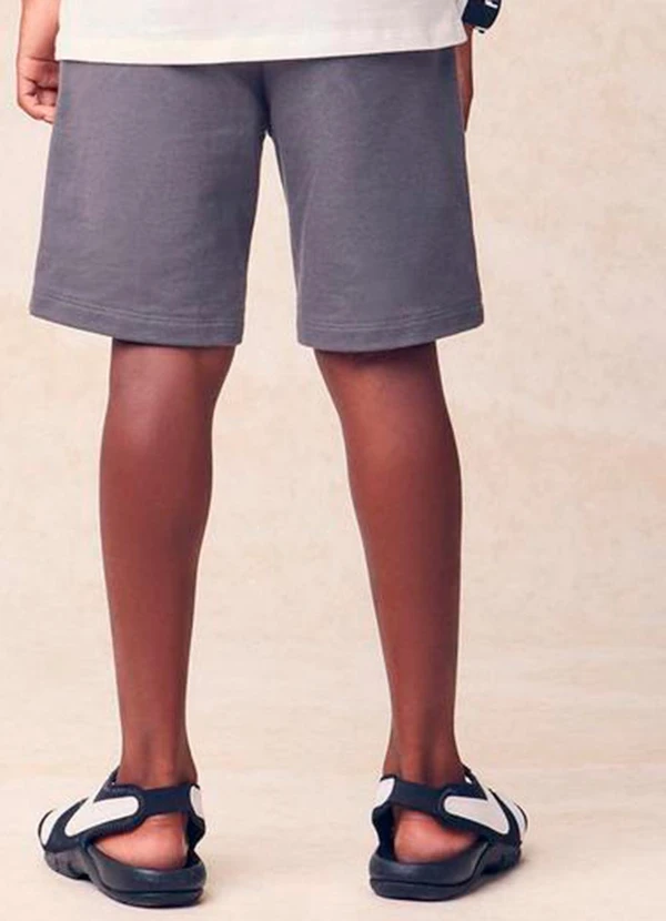 Youccie - Bermuda Infantil Básica de Moletom Cinza 2