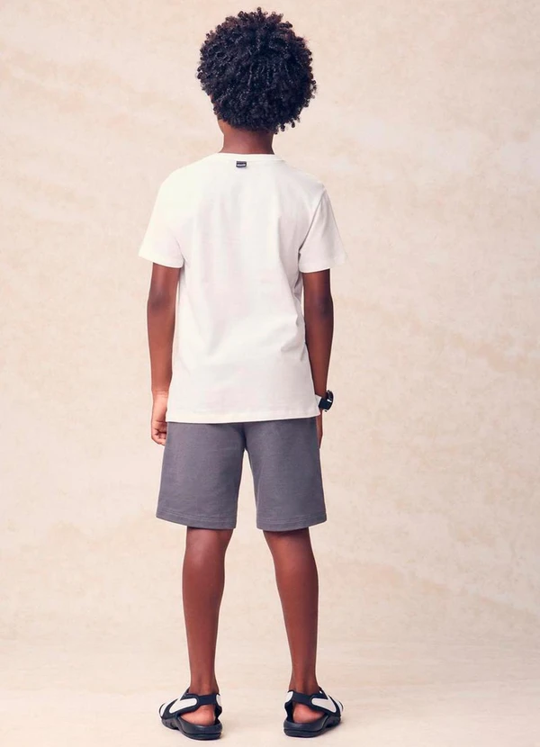 Youccie - Bermuda Infantil Básica de Moletom Cinza 4