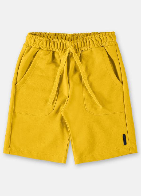 Up Baby - Bermuda Infantil Básica em Moletom Amarelo