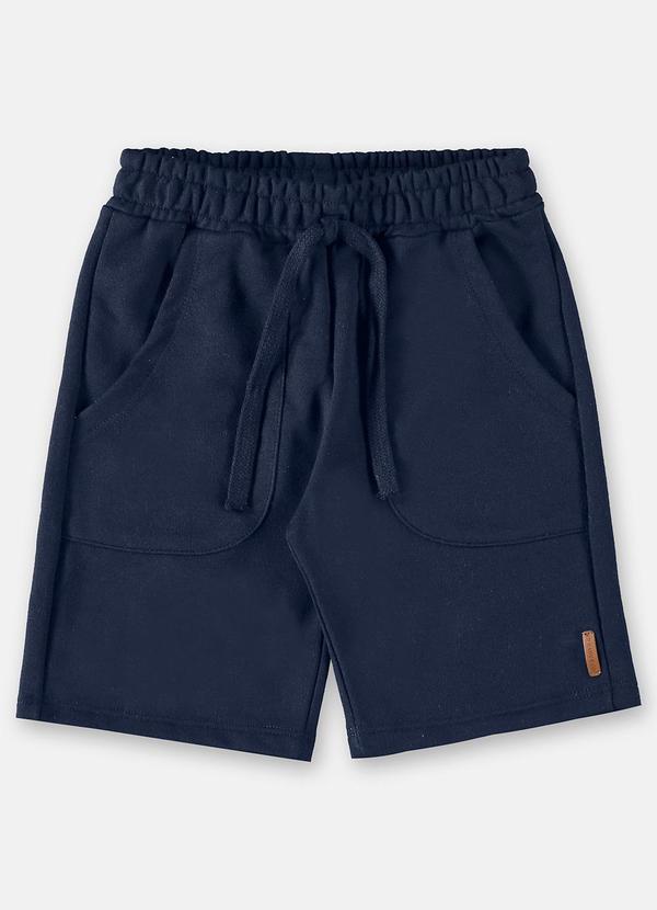 Bermuda Infantil Básica em Moletom Azul Up Baby