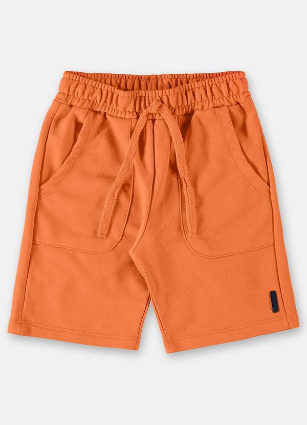 Up Baby - Bermuda Infantil Básica em Moletom Laranja