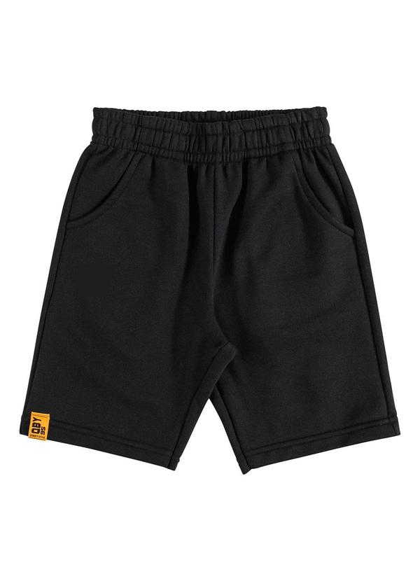 Quimby - Bermuda Infantil Básica em Moletom Preto 1