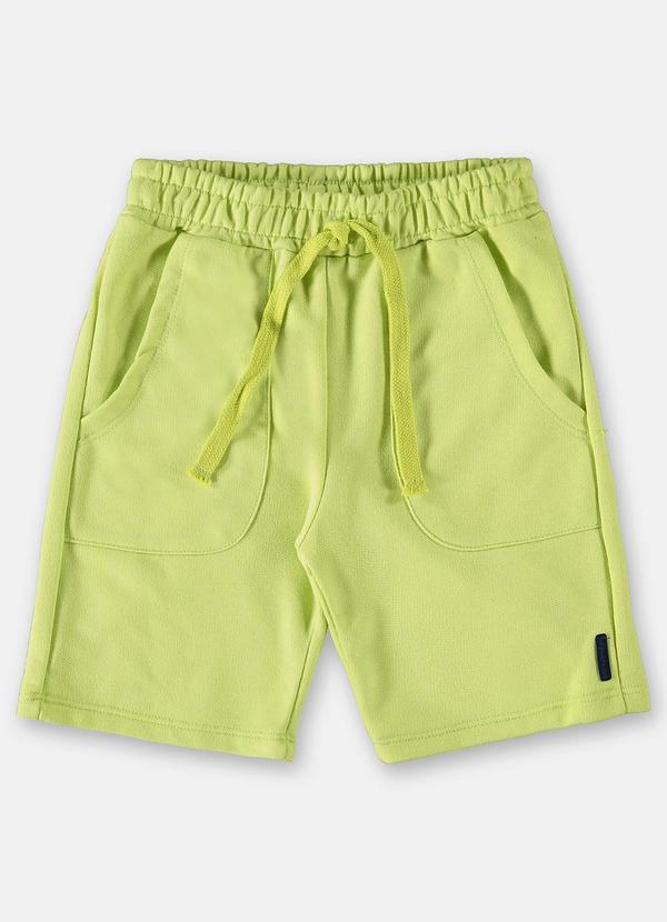 Up Baby - Bermuda Infantil Básica em Moletom Verde