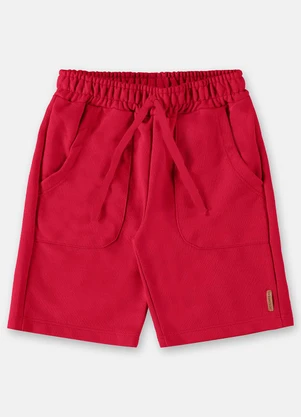 Up Baby - Bermuda Infantil Básica Moletom Vermelho - UP BABY
