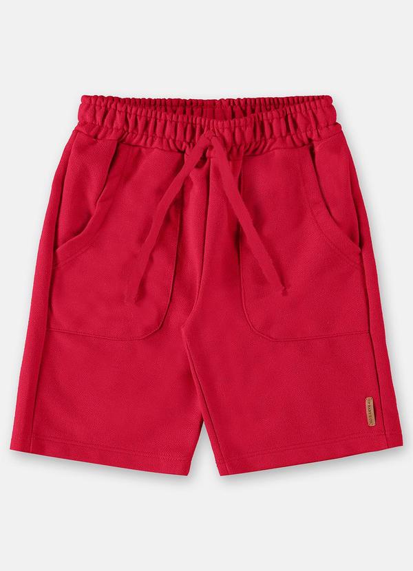 Up Baby - Bermuda Infantil Básica Moletom Vermelho