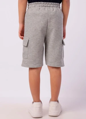 Torra - Bermuda Infantil com Bolsos Cargo Cinza - TORRA