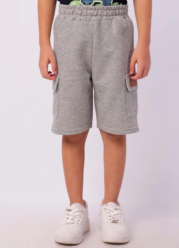 Torra - Bermuda Infantil com Bolsos Cargo Cinza