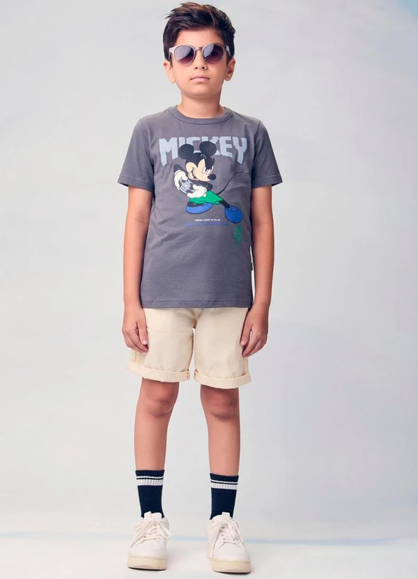 Youccie - Bermuda Infantil com Cadarço Bege 3