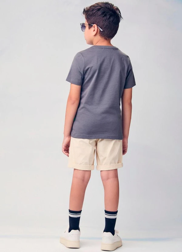 Youccie - Bermuda Infantil com Cadarço Bege 4