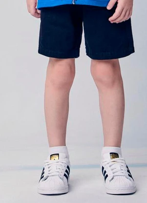 Youccie - Bermuda Infantil de Sarja e Moletom Preto - YOUCCIE