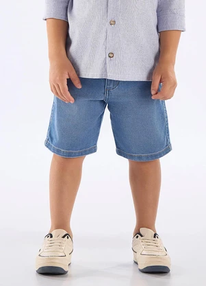 Bermuda Infantil em Jeans e Elastano Up Baby Azul - UP BABY