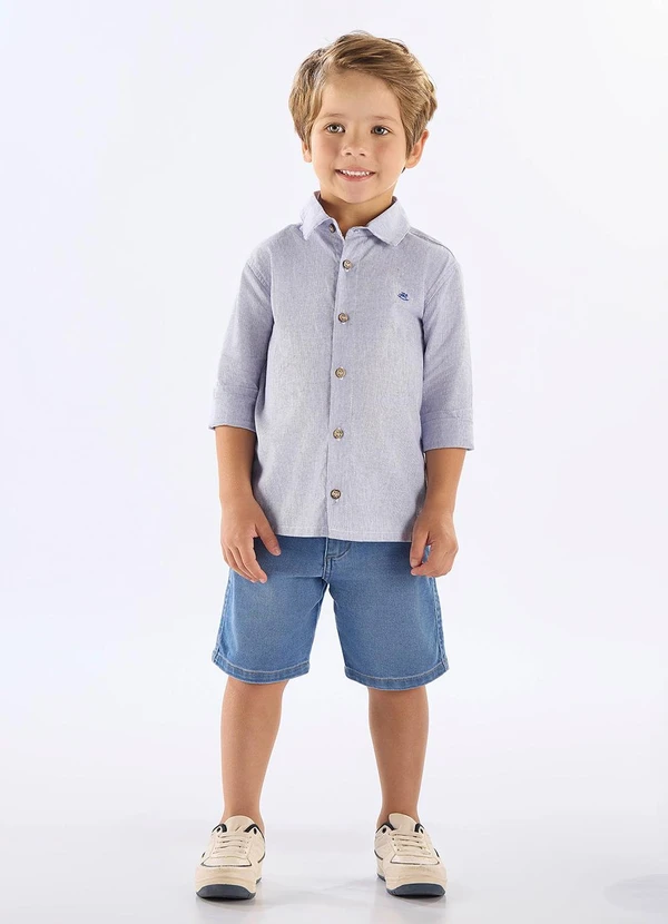 Up Baby - Bermuda Infantil em Jeans e Elastano Azul 3