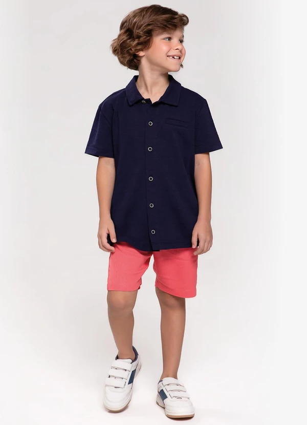 Trick Nick - Bermuda Infantil em Linho Rosa 3