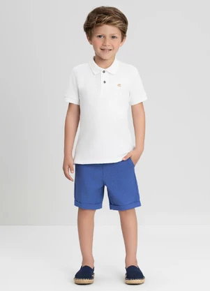 Bermuda Infantil em Linho Up Baby Azul - UP BABY