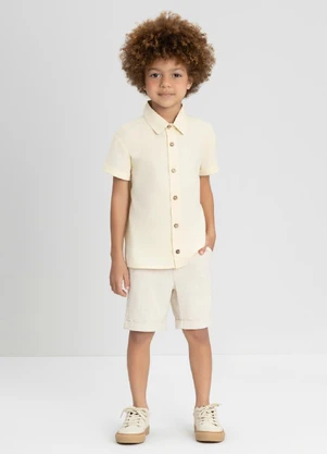 Bermuda Infantil em Linho Up Baby Branco - UP BABY