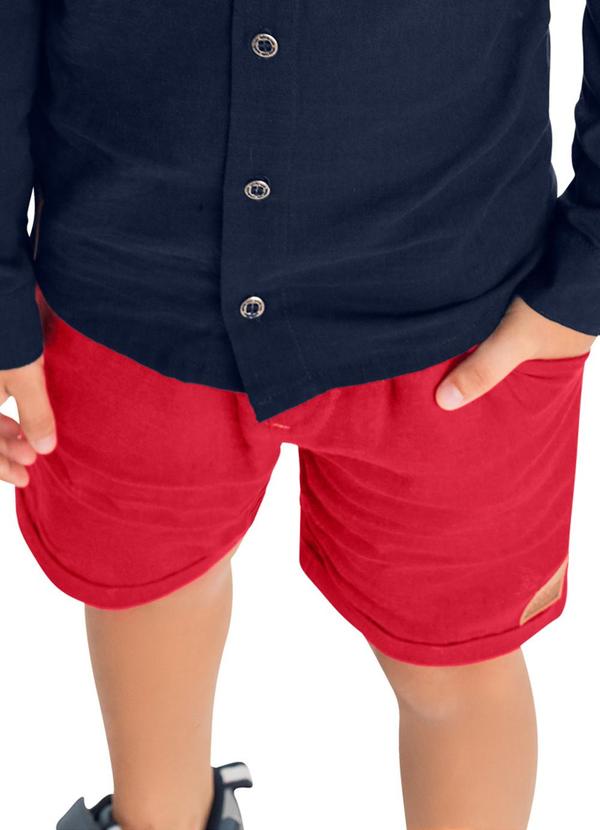 Quimby - Bermuda Infantil em Linho Vermelho