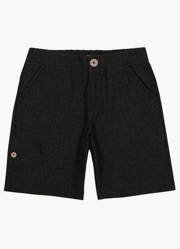 Trick Nick - Bermuda Infantil em Moletinho Preto