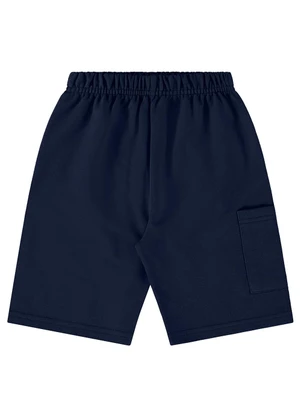 Bee Loop - Bermuda Infantil em Moletom Azul - BEE LOOP