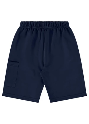 Bee Loop - Bermuda Infantil em Moletom Azul - BEE LOOP