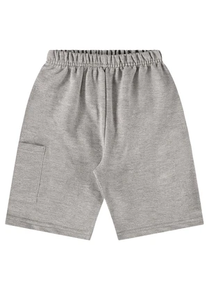 Bee Loop - Bermuda Infantil em Moletom Cinza - BEE LOOP