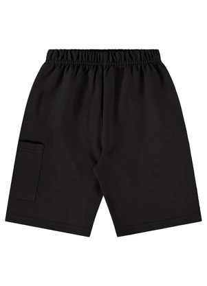 Bee Loop - Bermuda Infantil em Moletom Preto - BEE LOOP