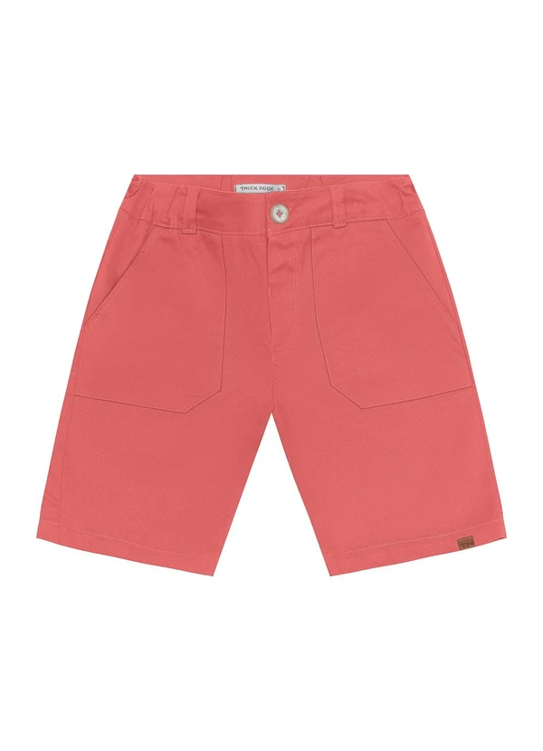 Trick Nick - Bermuda Infantil em Sarja Cotton Laranja