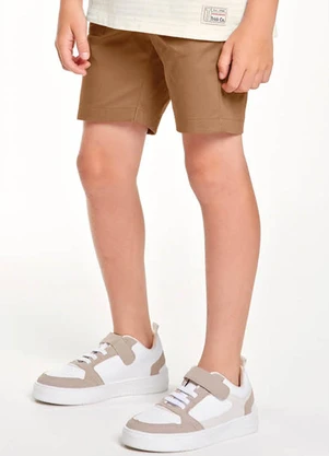 Trick Nick - Bermuda Infantil em Sarja Marrom - TRICK NICK