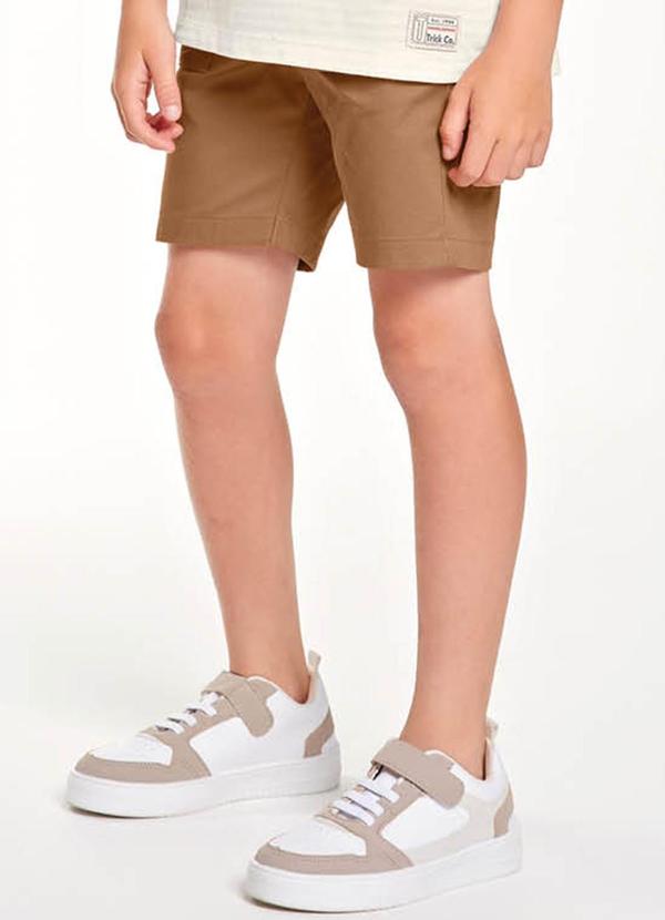 Trick Nick - Bermuda Infantil em Sarja Marrom
