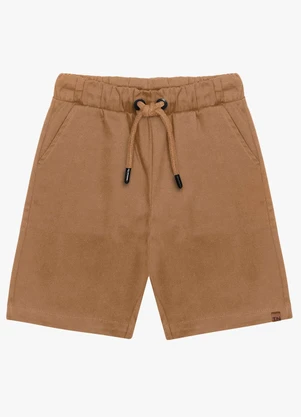 Trick Nick - Bermuda Infantil em Sarja Marrom - TRICK NICK