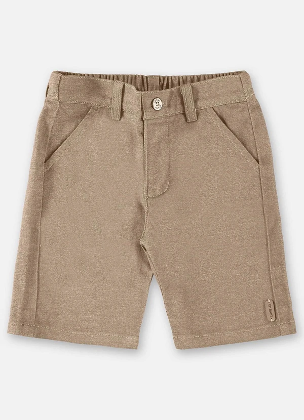 Up Baby - Bermuda Infantil em Sarja Marrom